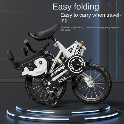 Children's Folding Bicycle Baby Stroller 12-20 Inch for Boys and Girls (Ages 2-10) - New Model 2024