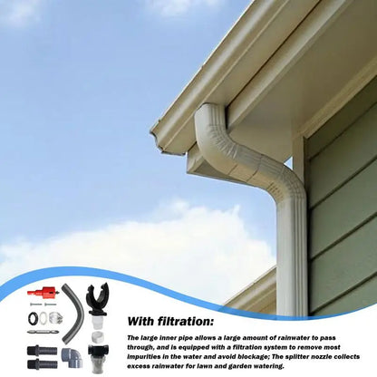 Rainwater Harvesting System - Efficient Rain Barrel Kit for Collection from Gutters