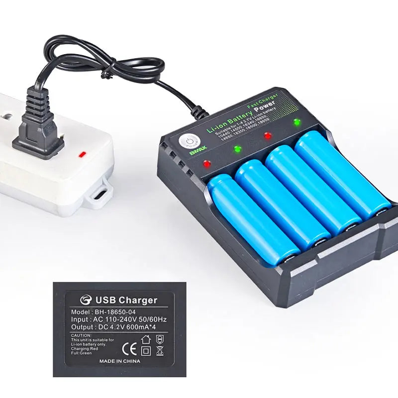 18650 Battery Charger 1-2-4 Slots AC 110V 220V Dual for 18650 Charging 3.7V Rechargeable Lithium Battery Charger