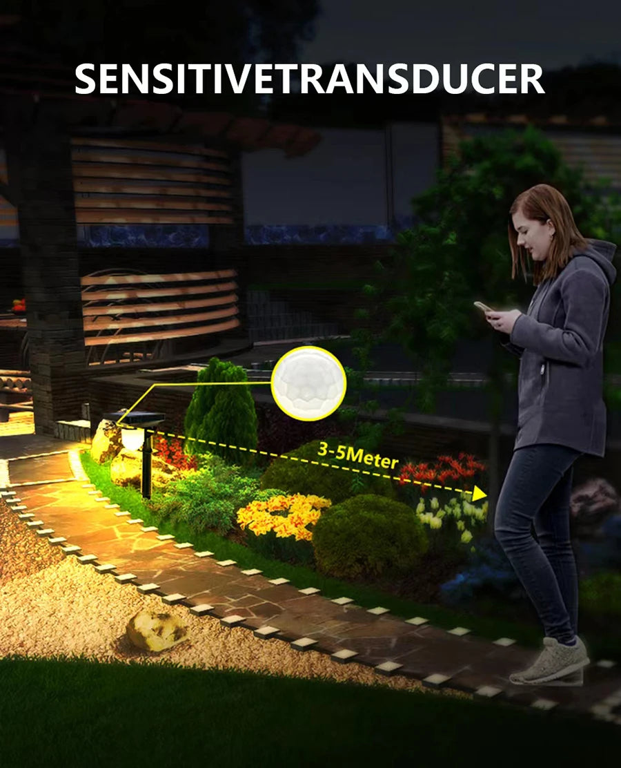 2/4 PCS Solar Motion Sensor Pathway Lights – Bright & Waterproof Outdoor Spotlights