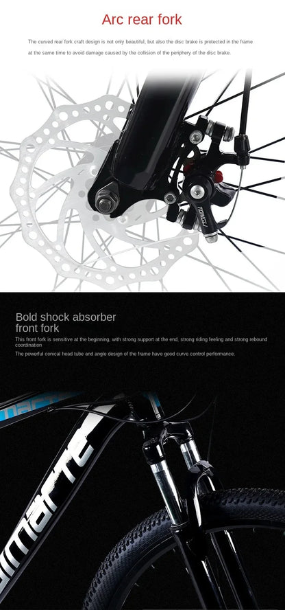 Shock-Absorbing Double Disc Brake MTB - 29-Inch Mountain Bike, Gravel Bike, Radial Wheel, Outdoor Bicycle for Adults