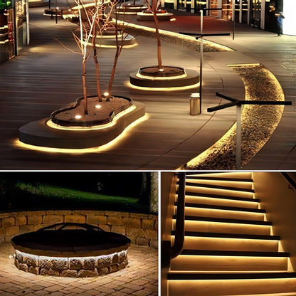 Solar-Powered LED Strip Light - 150 LEDs, 16.4ft, 8 Lighting Modes, Waterproof for Outdoor Holiday & Patio Decoration