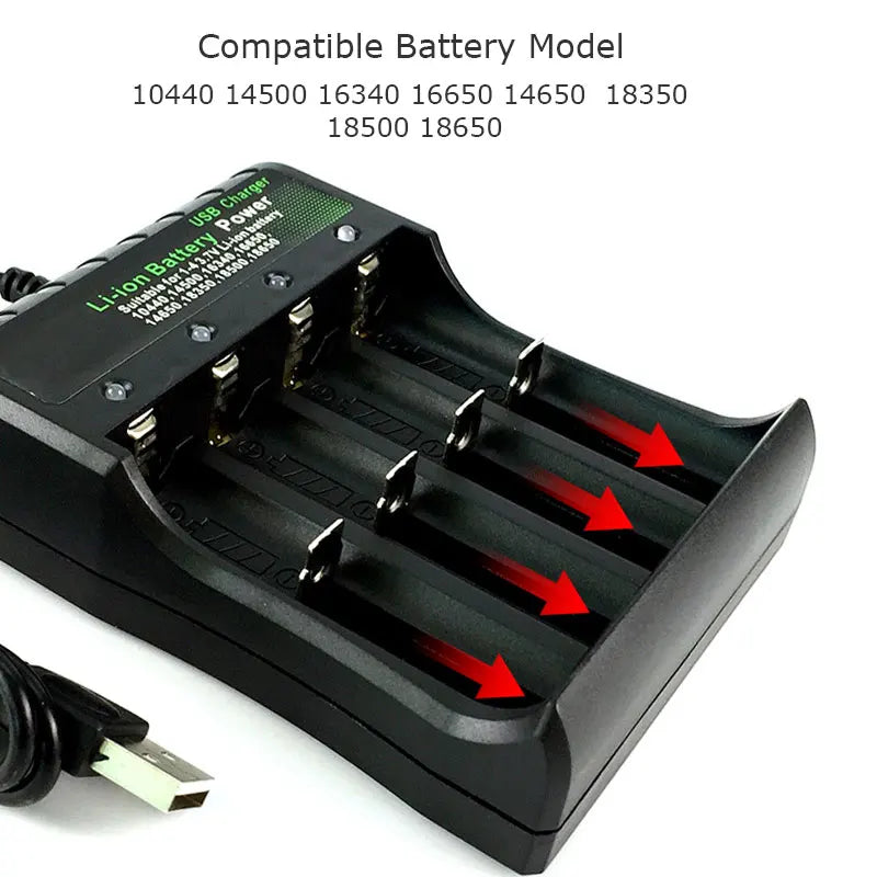 18650 Battery Charger 1-2-4 Slots AC 110V 220V Dual for 18650 Charging 3.7V Rechargeable Lithium Battery Charger