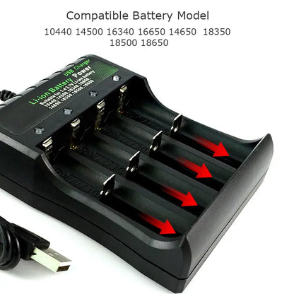 18650 Battery Charger 1-2-4 Slots AC 110V 220V Dual for 18650 Charging 3.7V Rechargeable Lithium Battery Charger