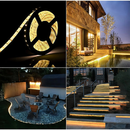 Solar-Powered LED Strip Light - 150 LEDs, 16.4ft, 8 Lighting Modes, Waterproof for Outdoor Holiday & Patio Decoration