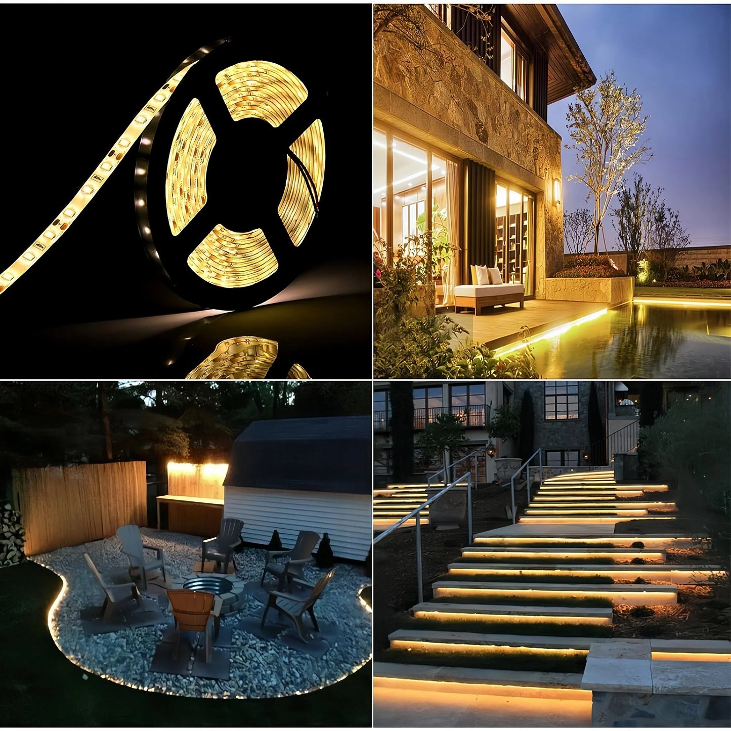 Solar-Powered LED Strip Light - 150 LEDs, 16.4ft, 8 Lighting Modes, Waterproof for Outdoor Holiday & Patio Decoration
