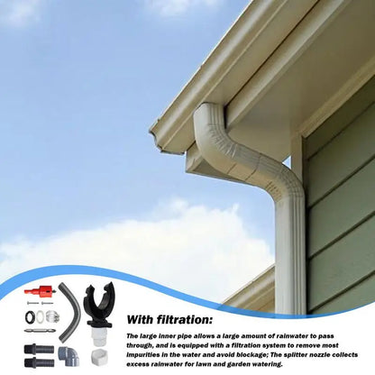 Rainwater Harvesting System - Efficient Rain Barrel Kit for Collection from Gutters