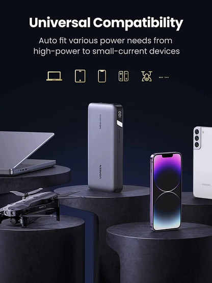 UGREEN 145W Power Bank, 25000mAh Portable Charger, 3-Port USB C PD3.0 Battery Pack, Digital Display, 65W Fast Recharge