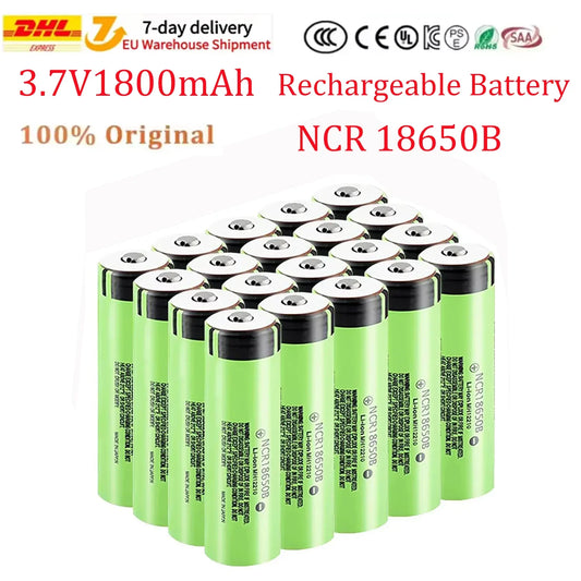 New Protected NCR18650B 3.7v 1800mAh 18650 Lithium Rechargeable Battery with Pointed (No PCB) for Flashlight Batteries