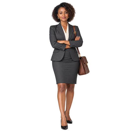 Successful Me executive woman example portrait for a custom-shaped pillow