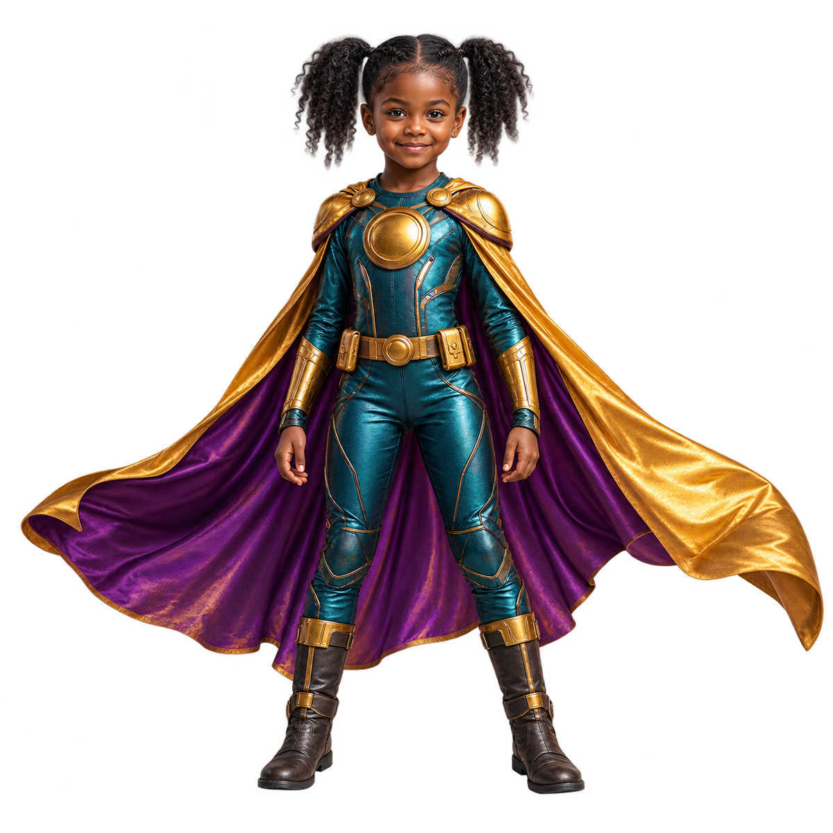 Superhero Child example portrait for a custom-shaped pillow