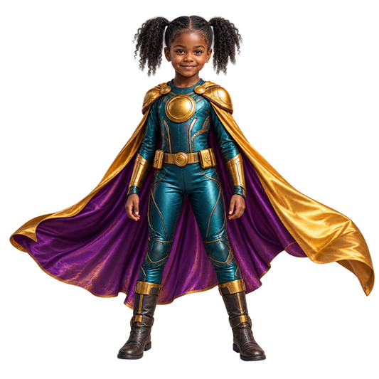 Superhero Child example portrait for a custom-shaped pillow